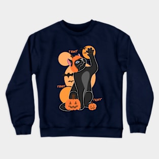 HALLOWEEN PUMPKIN BLACK CAT Crewneck Sweatshirt